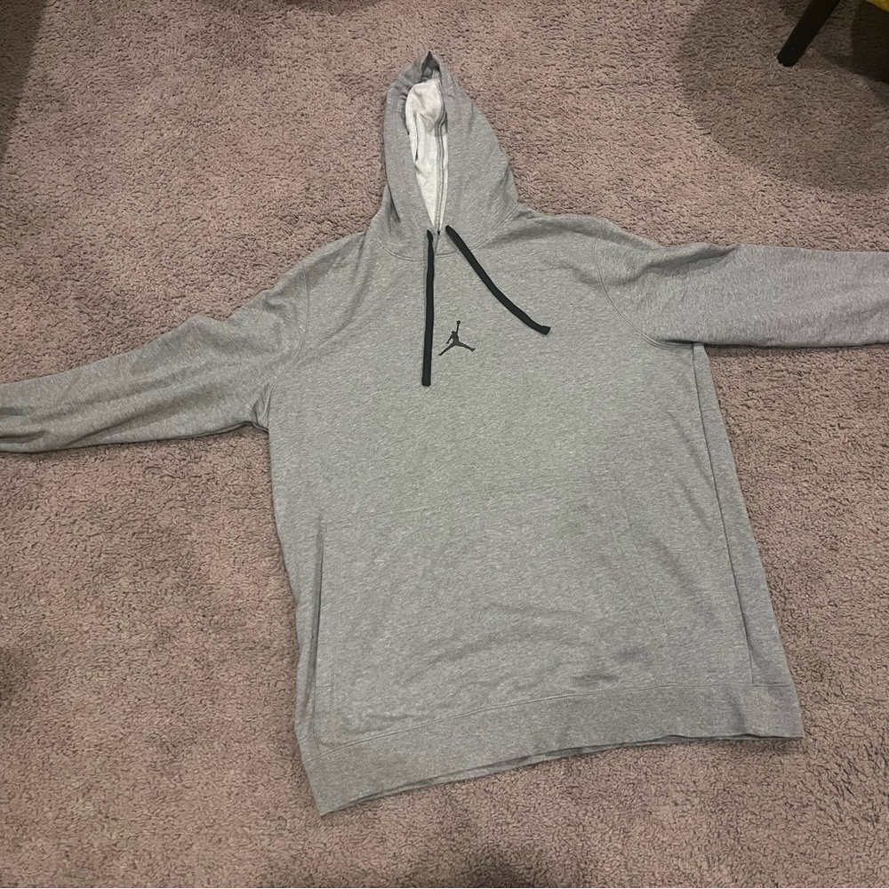 Jordan Hoodie Mens Large Gray Sweater Hooded Pullover Outdoor Nike Basketball